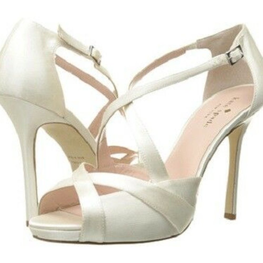 NEW Kate Spade Size 10.5 Ivory Satin Bridal Pumps